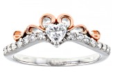 Moissanite platineve two tone promise ring .51ctw DEW