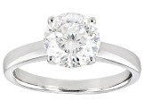 Moissanite Platineve Solitaire Ring 2.20ct DEW.