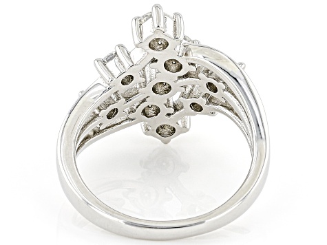 Moissanite platineve cluster ring 1.20ctw DEW