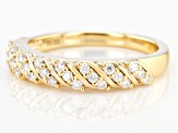 Moissanite 14k yellow gold over sterling silver band  ring .24ctw DEW