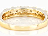 Moissanite 14k yellow gold over sterling silver band  ring .24ctw DEW