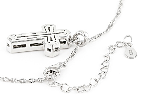 Moissanite Platineve Cross Pendant 1.12ctw DEW