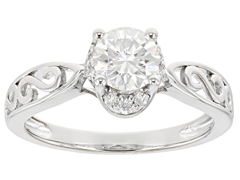 Moissanite platineve ring .92ctw DEW