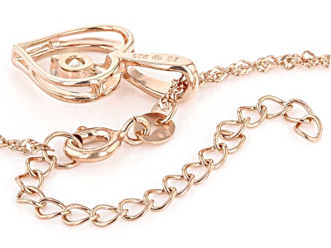 Moissanite 14k rose gold over sterling silver heart Pendant .23ct DEW