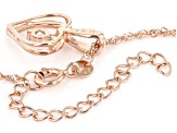 Moissanite 14k rose gold over sterling silver heart Pendant .23ct DEW