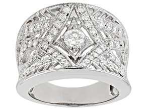 Moissanite platineve cocktail ring .83ctw DEW