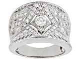 Moissanite platineve cocktail ring .83ctw DEW