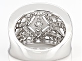 Moissanite platineve cocktail ring .83ctw DEW