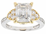 Moissanite platineve and 14k yellow gold over sterling silver 4.15ctw DEW.