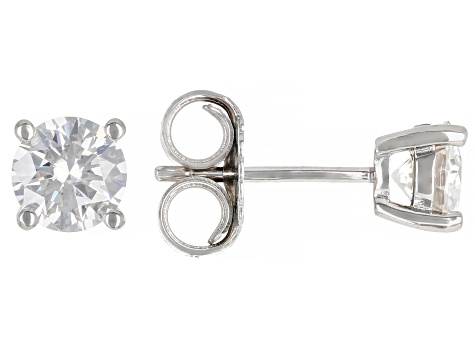 Moissanite Platineve Hoop And Stud Earring Set Of Two 1.20ctw DEW