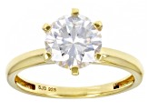 Moissanite 14k Yellow Gold Over Sterling Silver Ring With Set of Two Bands 2.54ctw DEW.