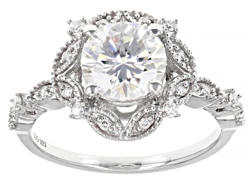 Picture of Moissanite Platineve Halo Ring 1.70ctw DEW.