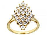 Moissanite 14k Yellow Gold Over Sterling Silver Cluster Ring 1.42ctw DEW.