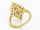 Moissanite 14k Yellow Gold Over Sterling Silver Cluster Ring 1.42ctw DEW.