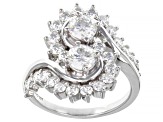 Moissanite Platineve Bypass Ring 2.30ctw DEW.