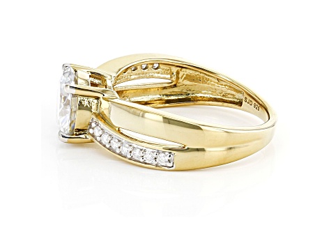Moissanite 14k Yellow Gold Over Sterling Silver Crossover 2.04ctw DEW.
