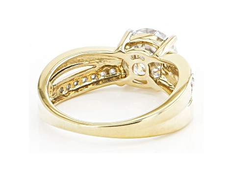 Moissanite 14k Yellow Gold Over Sterling Silver Crossover 2.04ctw DEW.