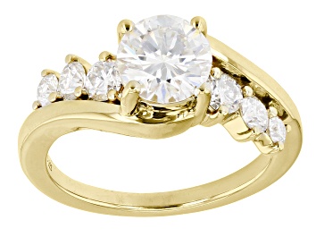 Picture of Moissanite 14k Yellow Gold Over Sterling Silver Bypass 1.78ctw DEW.
