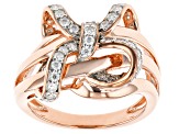 Moissanite 14k Rose Gold Over Sterling Silver Bow Ring .78ctw DEW.