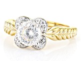 Moissanite 14k Yellow Gold Over Sterling Silver Ring 1.43ctw DEW.