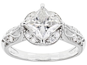 Moissanite Platineve Engagement Ring 1.94ctw DEW.