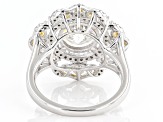 Moissanite Platineve And 14k Yellow Gold Flash Plating Over Silver Ring 4.00ctw DEW