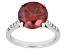 Red and Colorless Moissanite Platineve Ring 4.95ctw DEW.