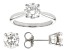 Moissanite Platineve Ring And Stud Earrings Jewelry Set 3.60ctw DEW