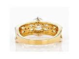 Moissanite 14k Yellow Gold Over Silver Ring 1.28ctw DEW