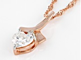 Moissanite 14k Rose Gold Over Sterling Silver heart Pendant 1.03ctw DEW