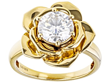 Picture of Moissanite 14k yellow gold over sterling silver ring 1.90ct DEW
