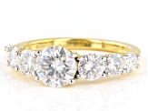Moissanite 14k Yellow Gold Over Sterling Silver Ring 2.64ctw DEW