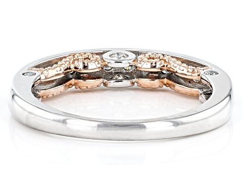 Moissanite Platineve and 14k rose gold over sterling silver band .56ctw DEW