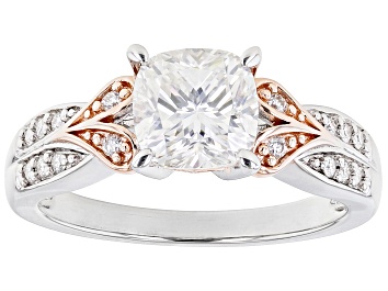 Picture of Moissanite Platineve and 14k rose gold over sterling silver ring 1.86ctw DEW