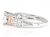 Moissanite Platineve and 14k rose gold over sterling silver ring 1.86ctw DEW