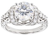 Moissanite Platineve Ring 3.20ctw DEW