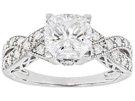 Moissanite Platineve Engagement Ring 2.40ctw DEW