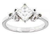 Moissanite Platineve Solitaire Ring .90ct DEW