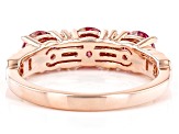 Colorless and Pink moissanite 14k rose gold over silver ring 1.56ctw DEW