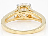 Moissanite Inferno Cut 14k Yellow Gold Over Silver  Ring 2.49ctw DEW.