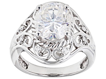 Picture of Moissanite platineve cocktail ring 4.36ctw DEW