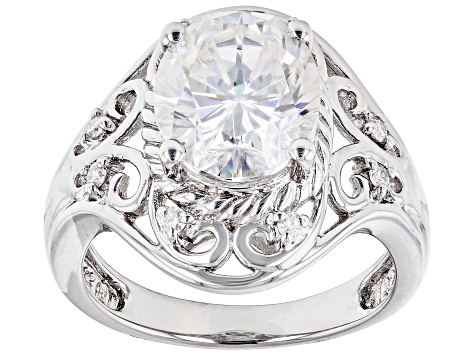 Moissanite platineve cocktail ring 4.36ctw DEW - MOJ637 | JTV.com