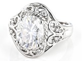 Moissanite platineve cocktail ring 4.36ctw DEW