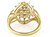 Moissanite 14k yellow gold over sterling silver cluster ring 1.02ctw DEW