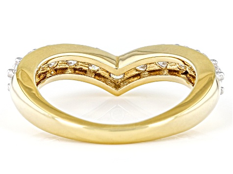 Moissanite 14k Yellow Gold Over Silver Chevron ring 1.10ctw DEW