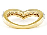 Moissanite 14k Yellow Gold Over Silver Chevron ring 1.10ctw DEW