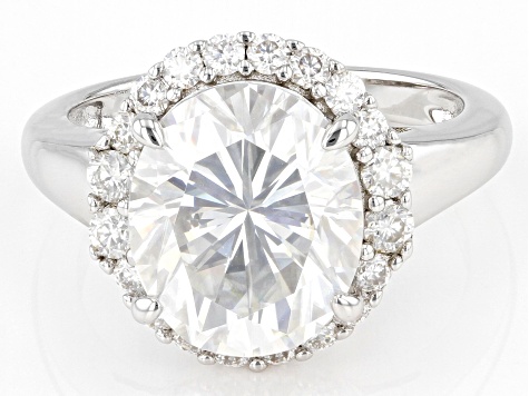 White Lab-Grown Diamond 14K White Gold 3-Stone Engagement Ring 2.00ctw