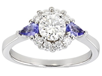 Picture of Moissanite And Tanzanite Platineve Ring .84ctw DEW.
