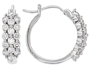 Moissanite Platineve Hoop Earrings .96ctw DEW