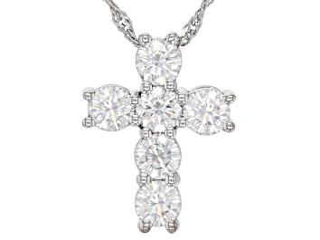 Picture of Moissanite Platineve Cross Pendant 1.38ctw DEW